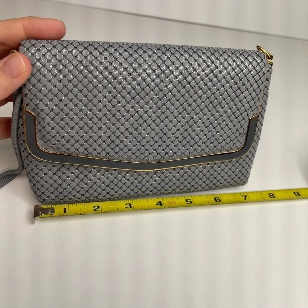 Vintage 70’s Silver Envelope Shoulder Clutch Metal Evening Bag
